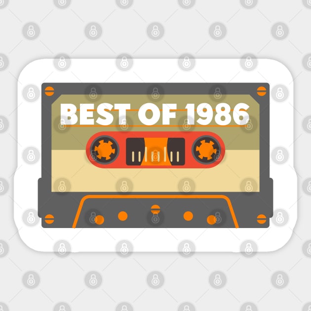 Best of 1986 Vintage Retro 34 years Old Birthday Gift idea Sticker by shamyin